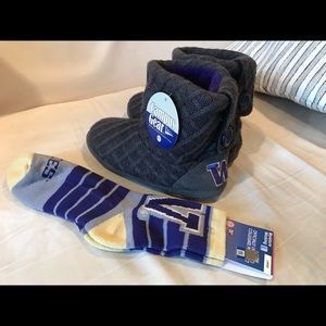 Campus Gear UW slipper boots and socks